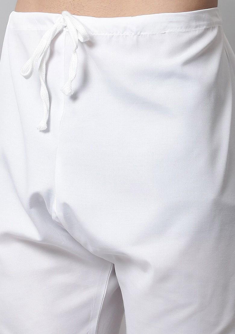 Peach Embroidered Poly Blend Kurta Set For Men