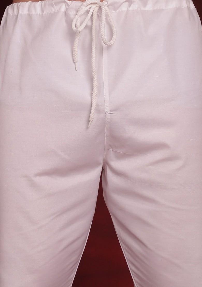 Navy Blue Embroidered Poly Blend Kurta Set For Men