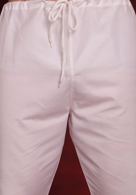 Navy Blue Embroidered Poly Blend Kurta Set For Men