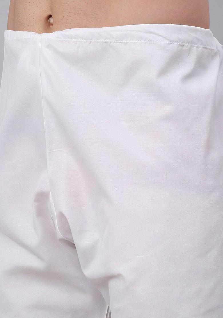 Blue Embroidered Poly Blend Kurta Set For Men