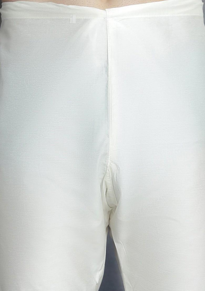 Navy Blue Embroidered Poly Blend Kurta Set For Men