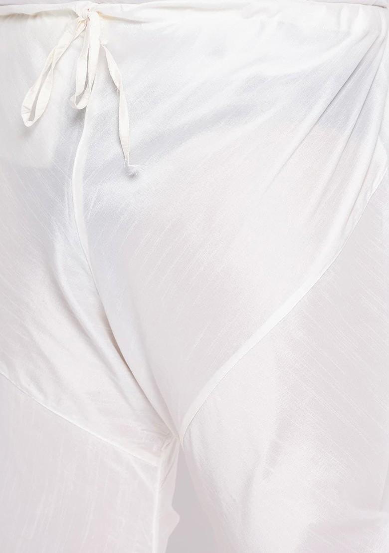 Purple Solid Poly Blend Kurta Set For Men