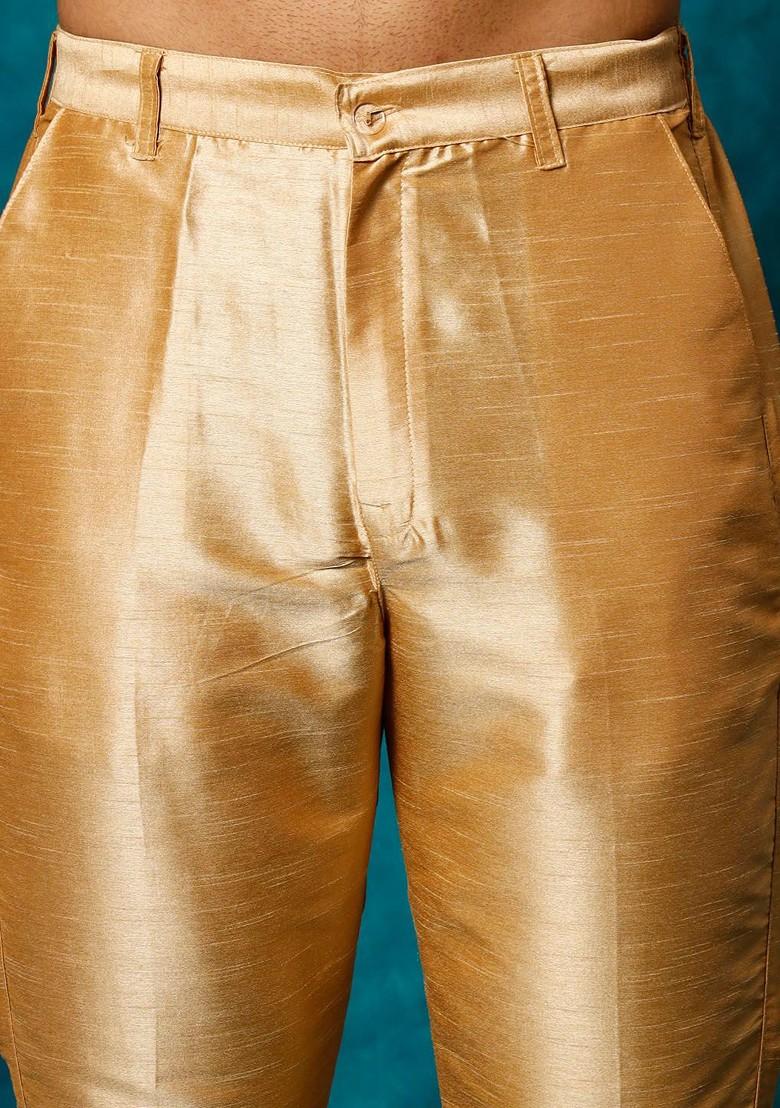 Blue Floral Print Poly Blend Kurta Set For Men