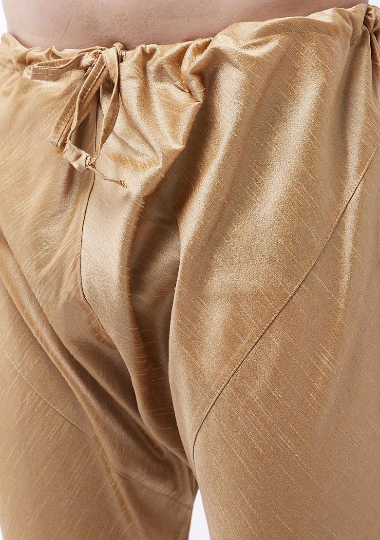 Blue Woven Poly Blend Kurta Set For Men