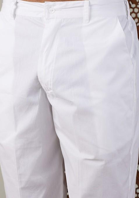 Green Geometric Print Cotton Kurta Set For Men