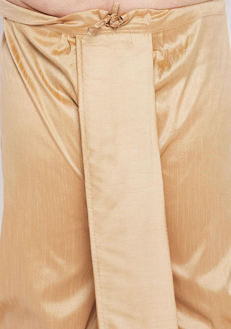 Blue Embroidered Poly Blend Kurta Set For Men