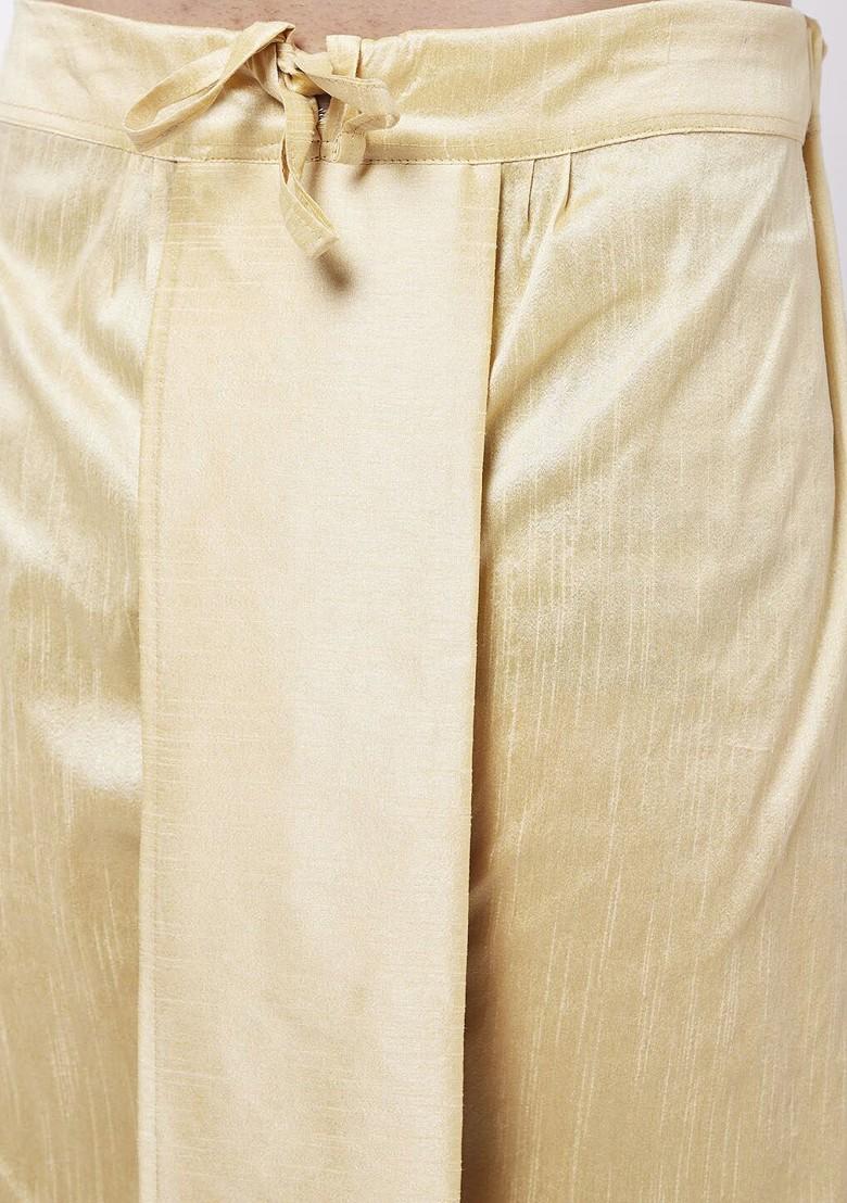 Maroon Woven Poly Blend Kurta Set For Men