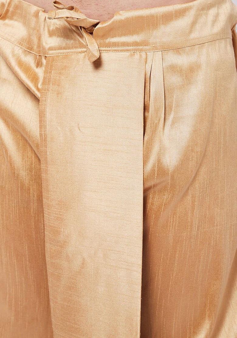 Blue Woven Poly Blend Kurta Set For Men