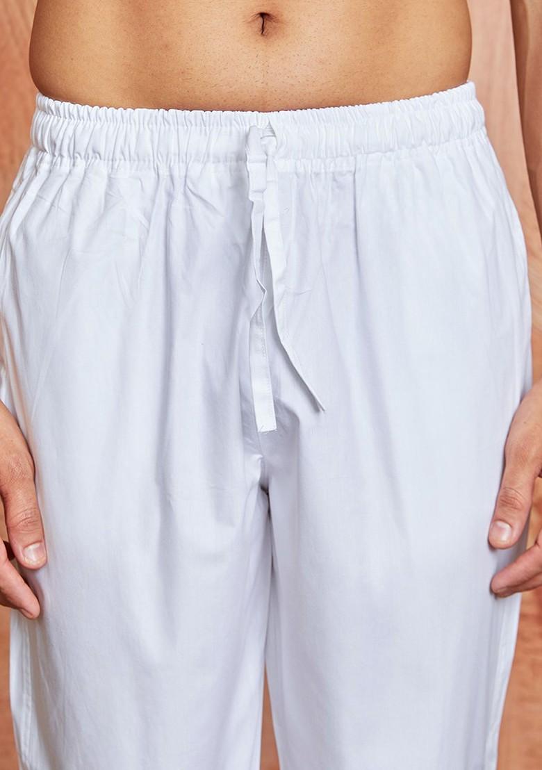 Yellow Solid Poly Blend Kurta Set For Men