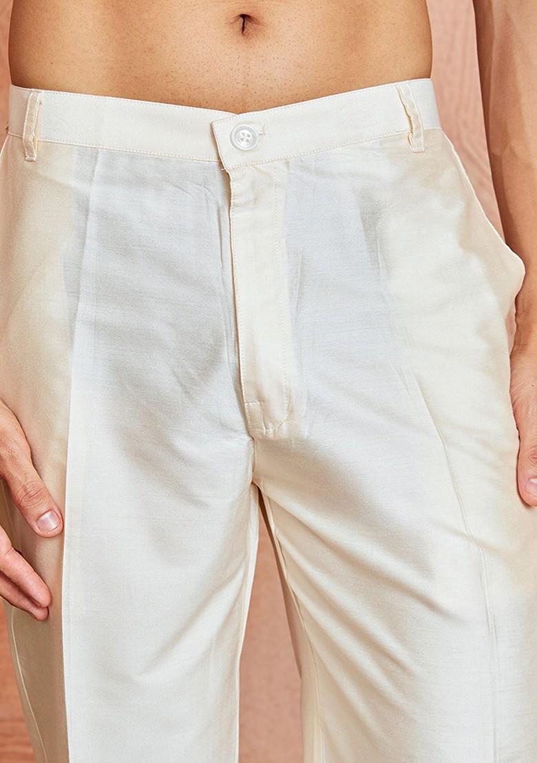 Grey Embroidered Jacquard Kurta Set For Men