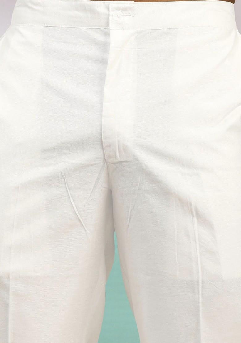 Blue Ethnic Motifs Poly Blend Kurta Set For Men