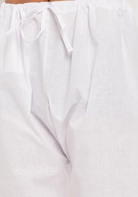 Gold Printed Cotton Kurta Set For Men