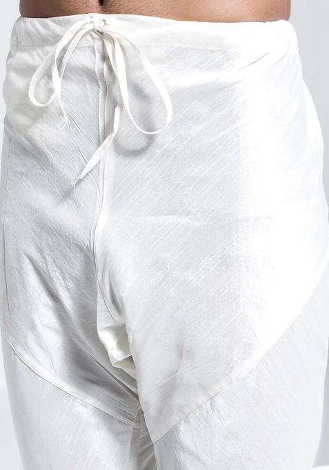 Green Embroidered Silk Kurta Set For Men