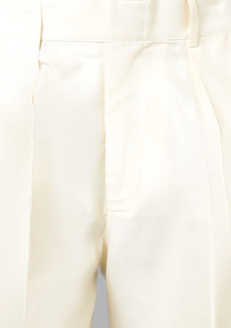 Navy Blue Ethnic Motifs Poly Blend Kurta Set For Men