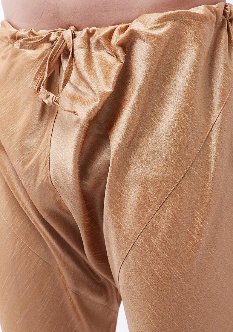 Blue Woven Poly Blend Kurta Set For Men