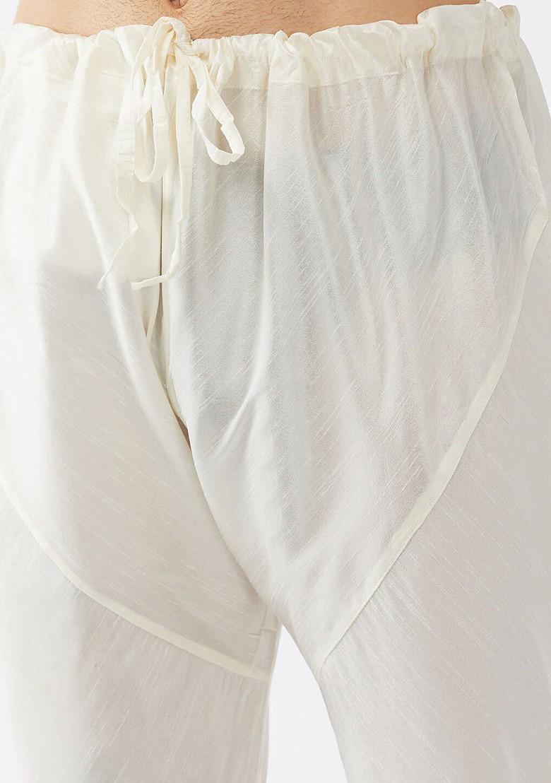 Grey Solid Poly Blend Kurta Set For Men