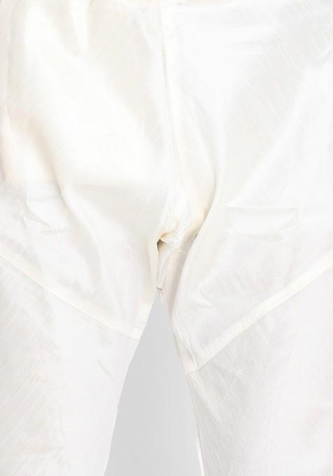 Navy Blue Solid Poly Blend Kurta Set For Men