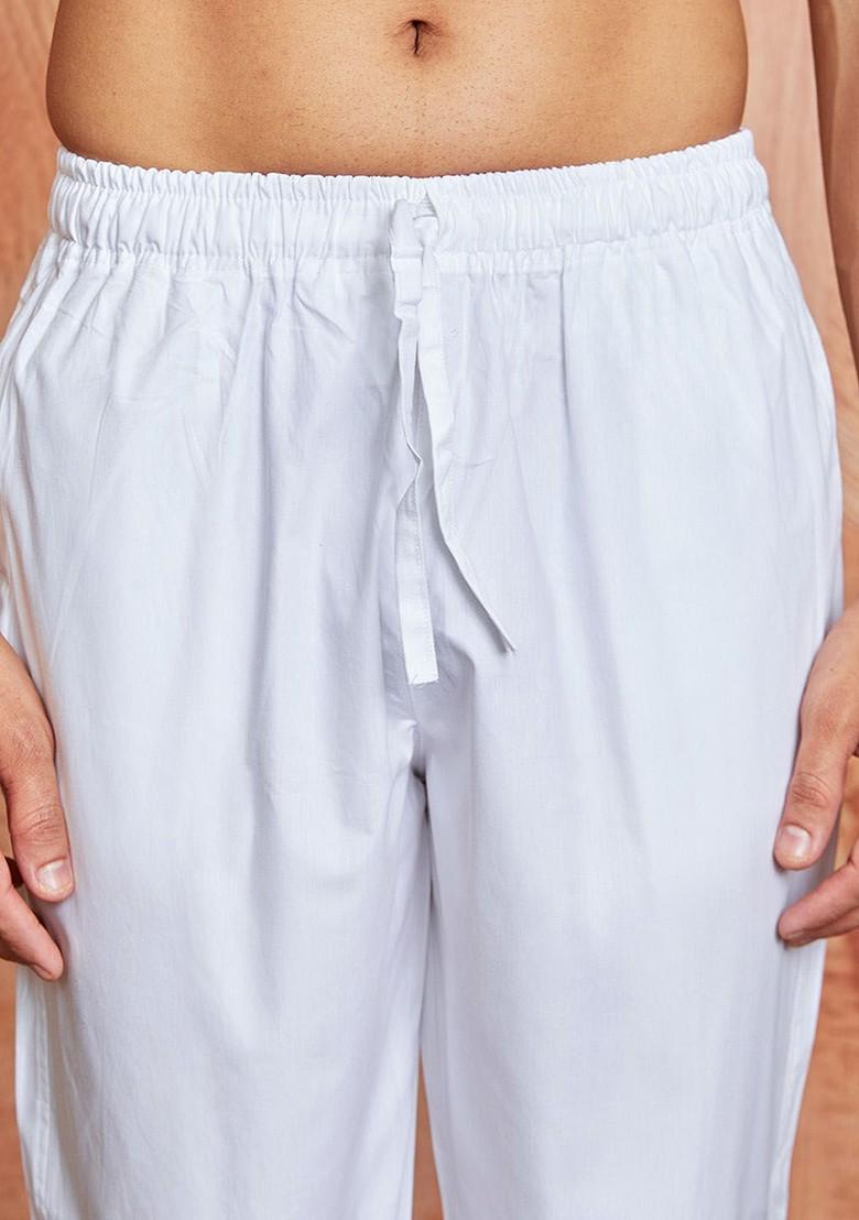 Blue Thread Work Poly Blend Kurta Set For Men