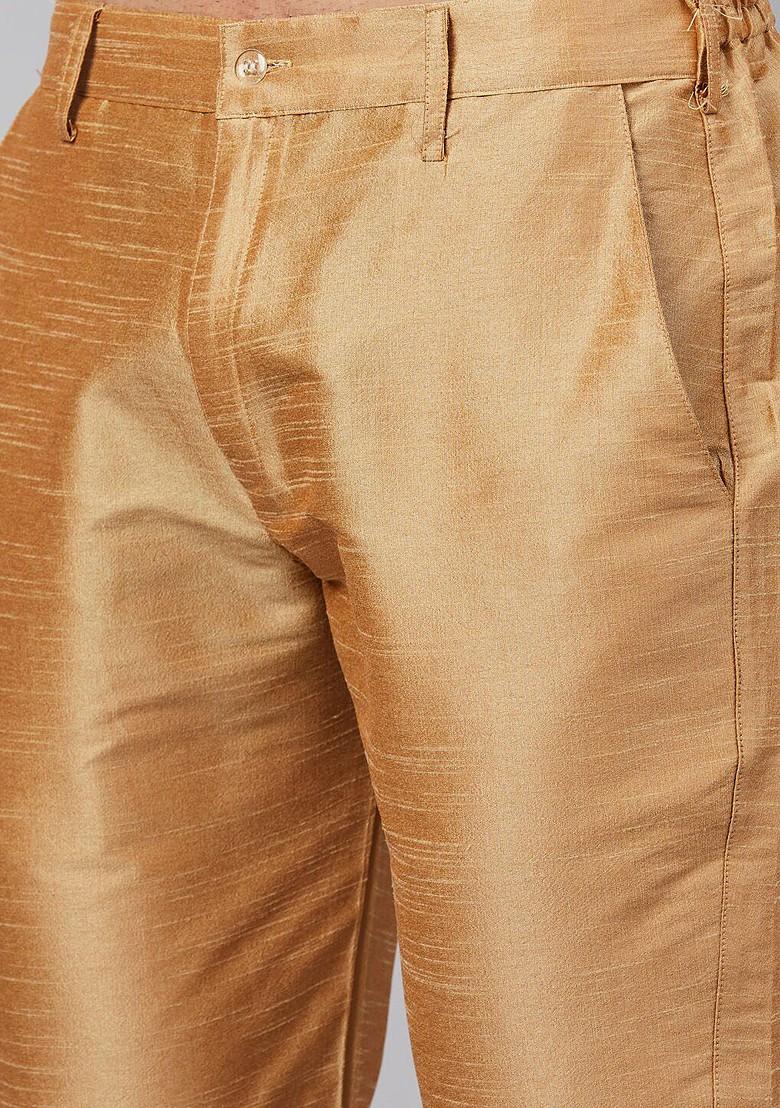 Navy Blue Solid Poly Blend Kurta Set For Men