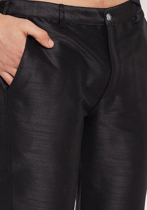 Green Solid Poly Blend Kurta Set For Men