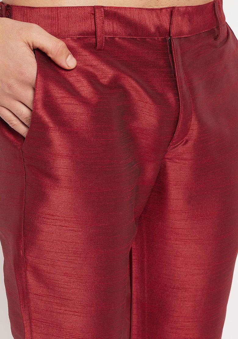 Gold Solid Poly Blend Kurta Set For Men