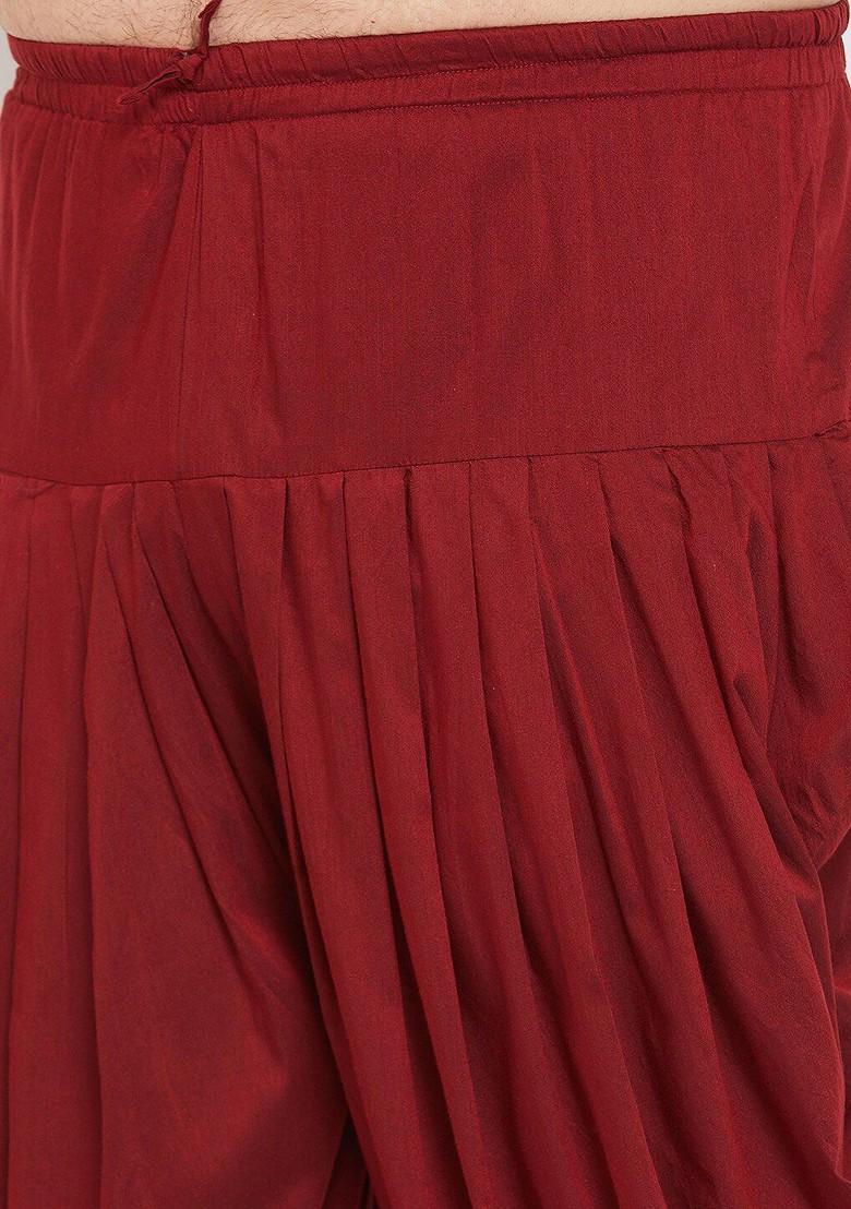 Navy Blue Solid Silk Kurta Set For Men