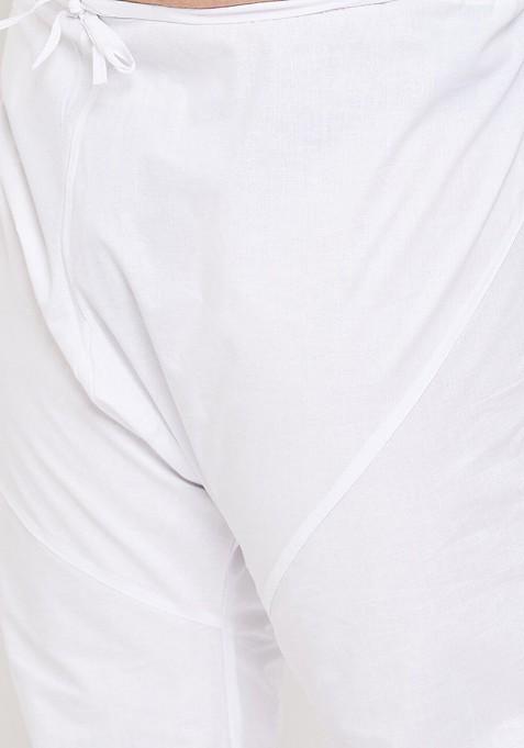 Black Solid Cotton Kurta Set For Men