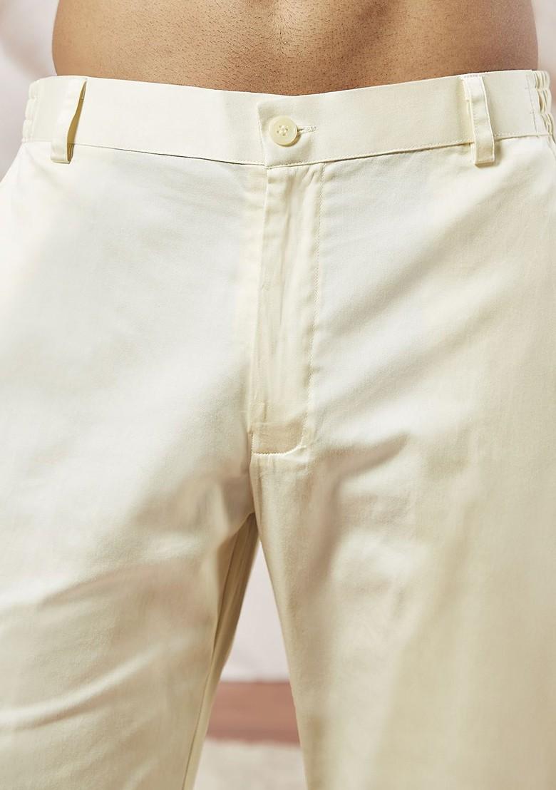 Yellow Embroidered Poly Blend Kurta Set For Men