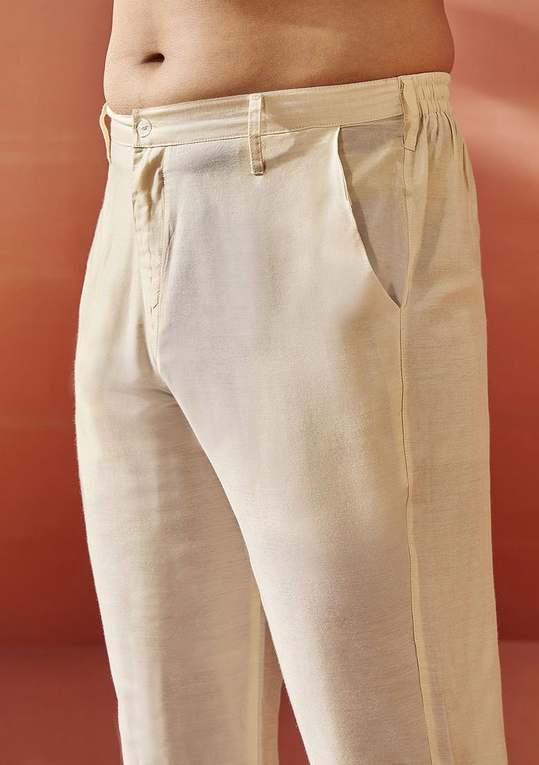 Pink Embroidered Silk Kurta Set For Men