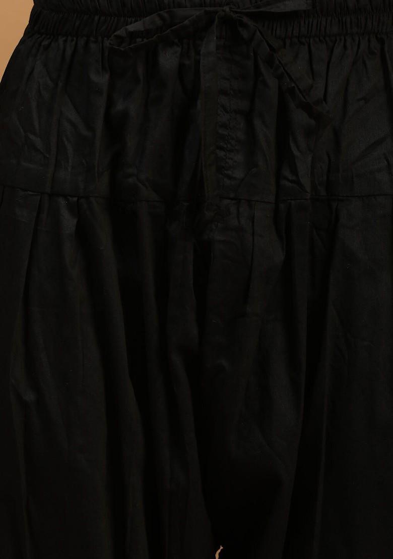 Black Mirror Work Poly Blend Kurta Set For Men