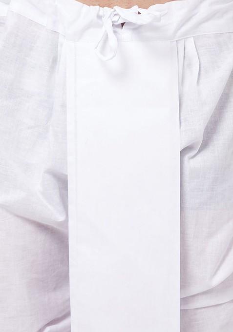 Yellow Ethnic Motifs Cotton Kurta Set For Men