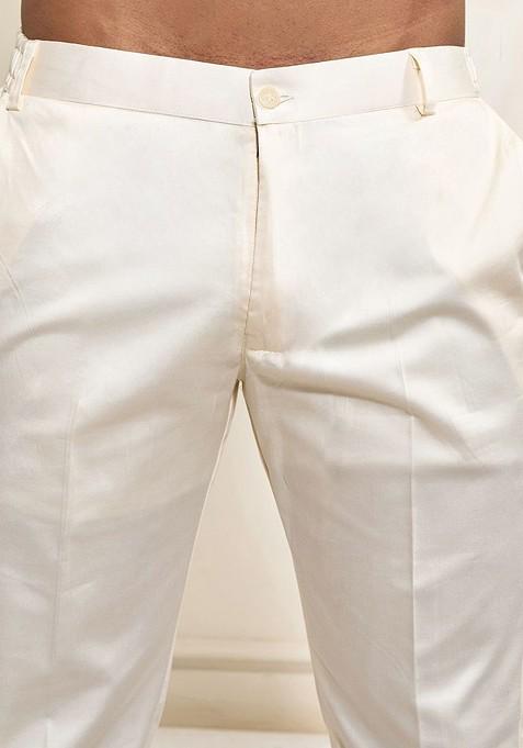 Navy Blue Floral Print Poly Blend Kurta Set For Men