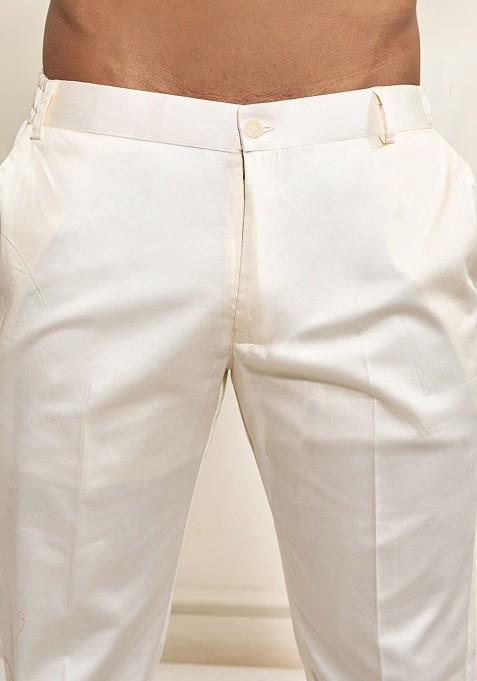 Yellow Floral Print Poly Blend Kurta Set For Men