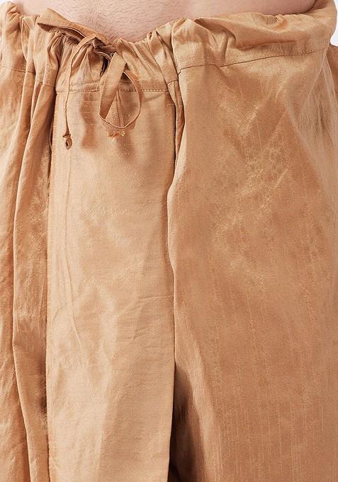 Maroon Geometric Print Poly Blend Kurta Set For Men