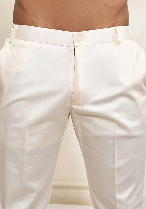 Green Floral Print Poly Blend Kurta Set For Men