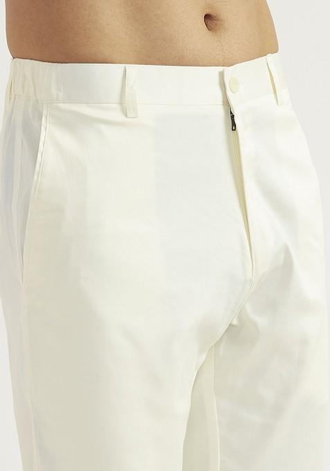 Yellow Floral Print Poly Blend Kurta Set For Men