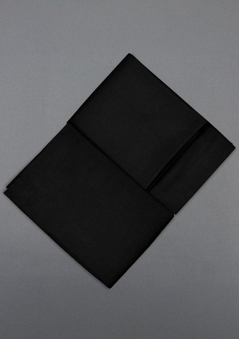 Black Solid Poly Blend Kurta Set For Men