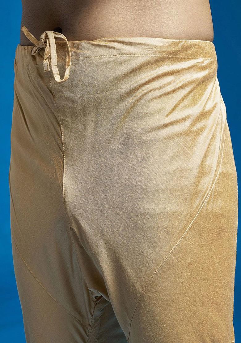 Red Floral Print Poly Blend Kurta Set For Men