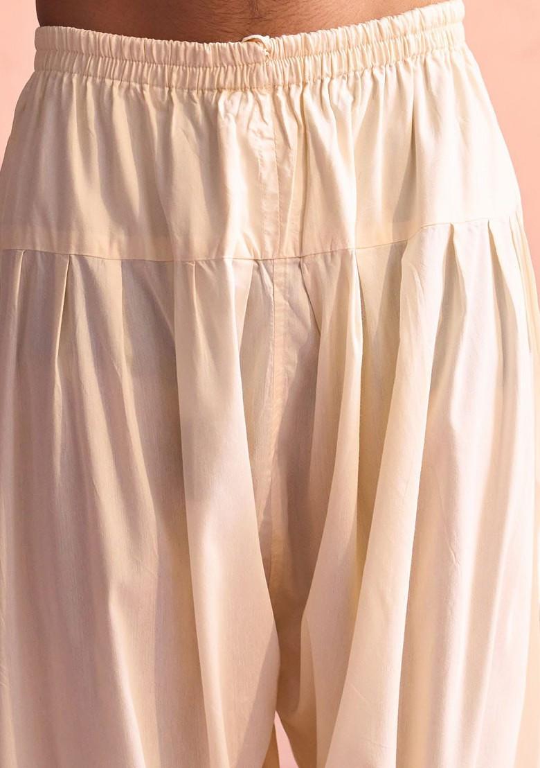 Navy Blue Embellished Georgette Kurta Set For Men