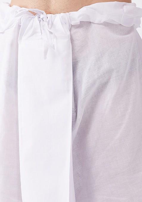 Blue Solid Poly Blend Kurta Set For Men