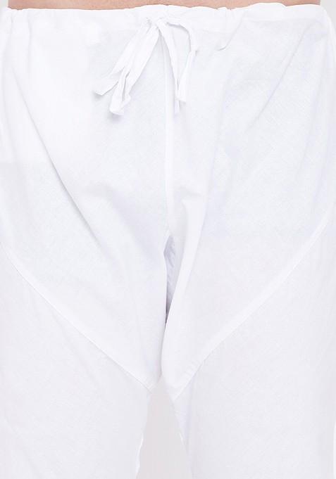 Yellow Solid Cotton Kurta Set For Men