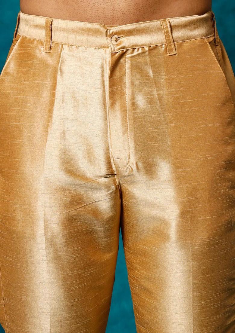 Maroon Floral Print Poly Blend Kurta Set For Men