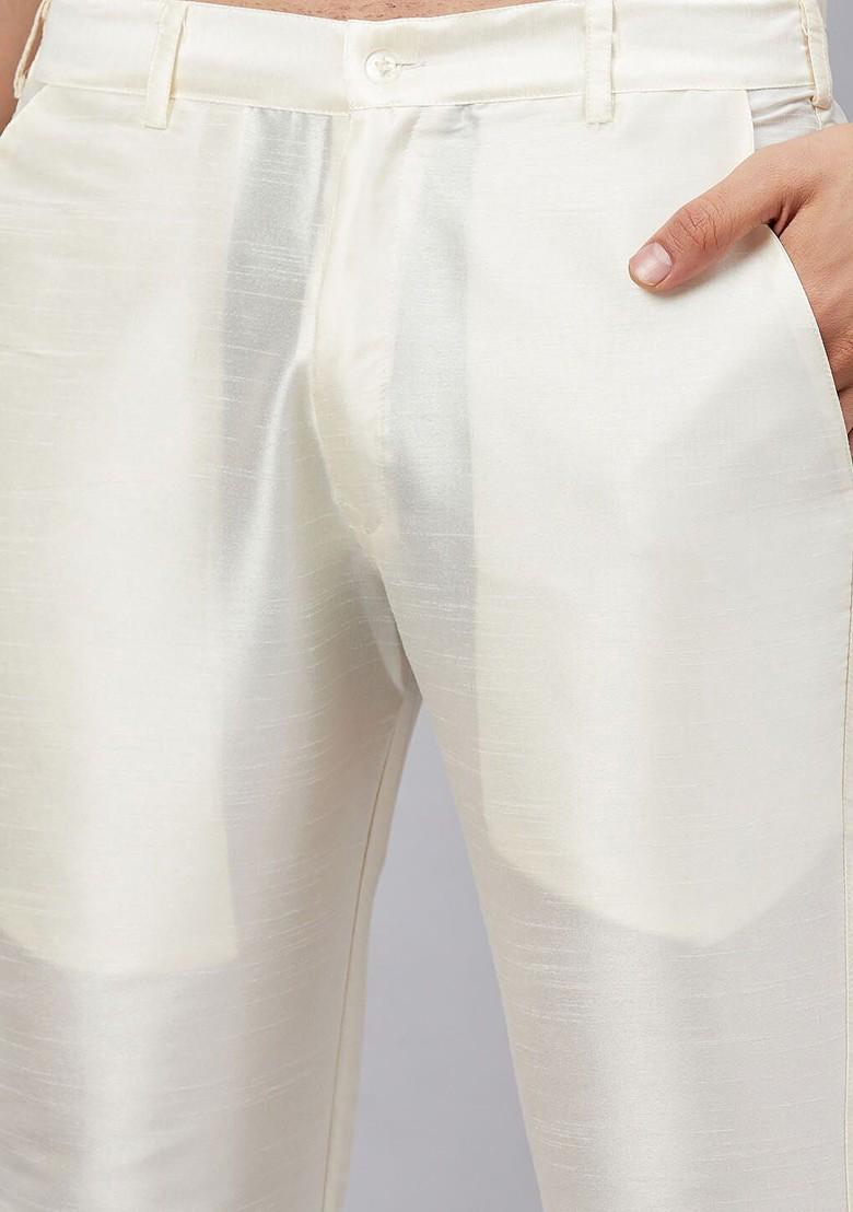 Lime Green Woven Poly Blend Kurta Set For Men