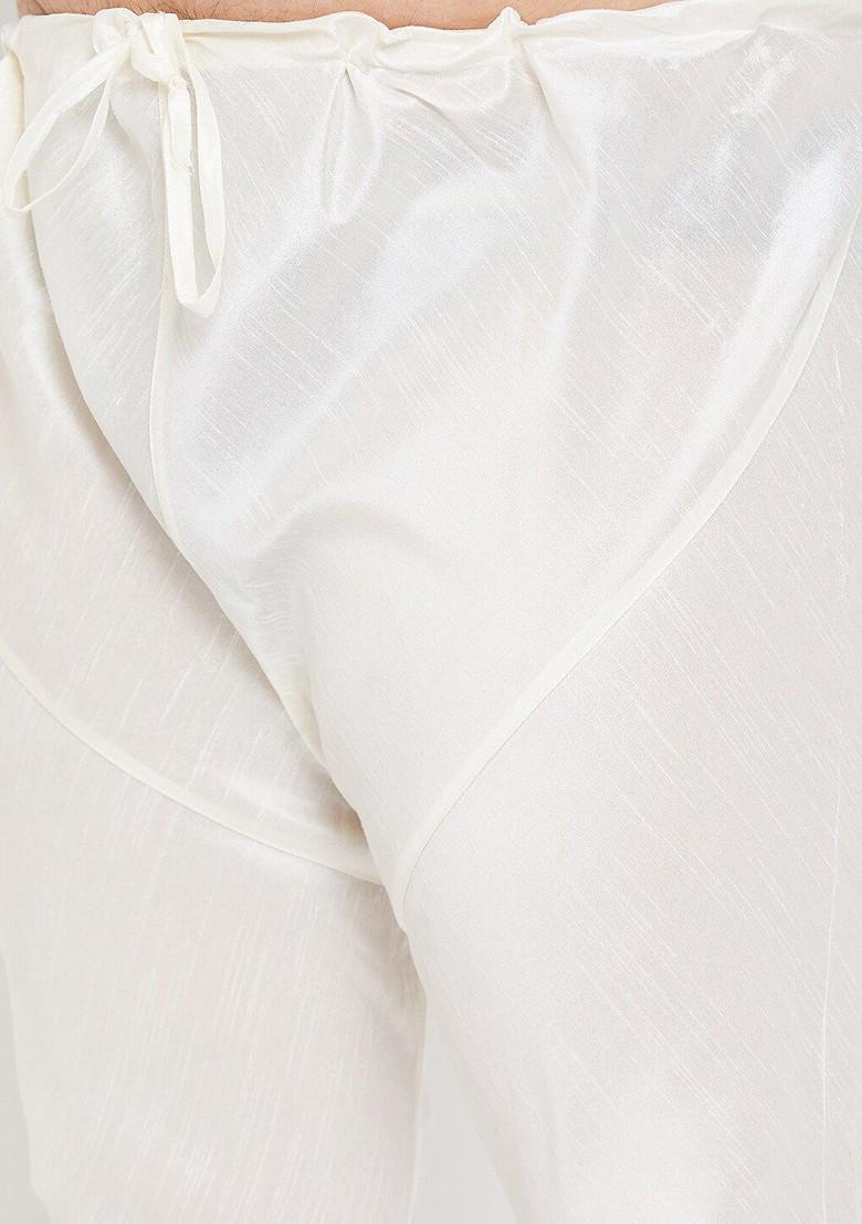 Blue Solid Poly Blend Kurta Set For Men