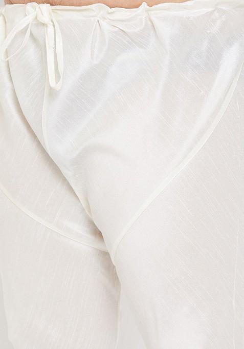 Blue Solid Poly Blend Kurta Set For Men