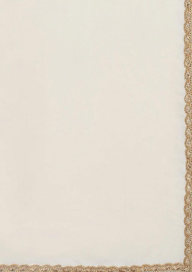 White Solid Poly Blend Kurta Set For Men