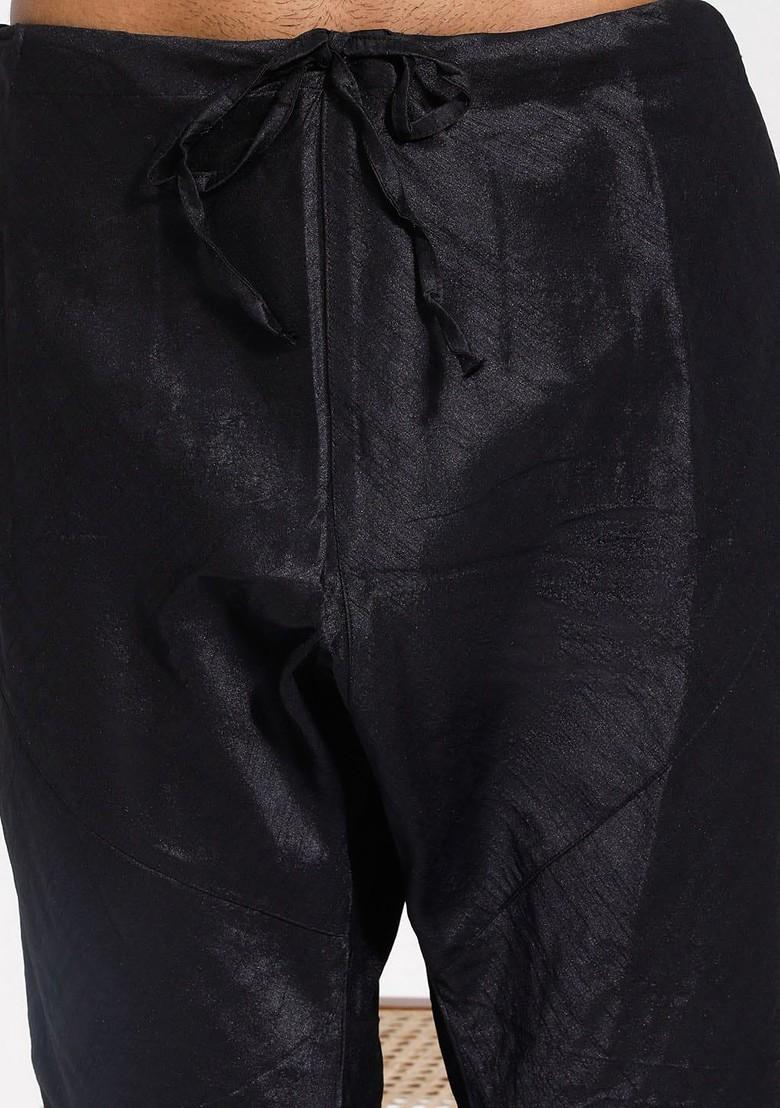 Maroon Ethnic Motifs Silk Kurta Set For Men