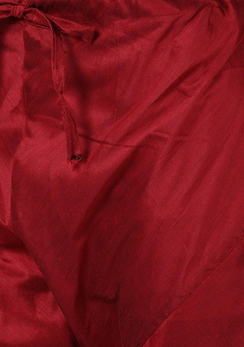 Orange Printed Poly Blend Kurta Set For Men