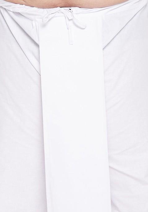 Black Ethnic Motifs Cotton Kurta Set For Men