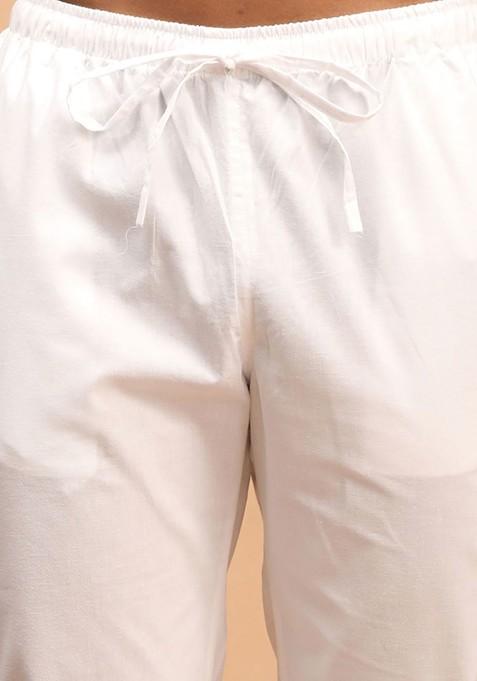 Grey Ethnic Motifs Cotton Kurta Set For Men